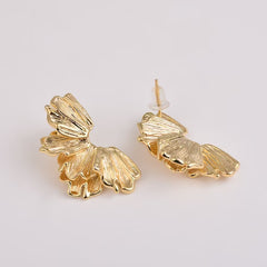 Chunky Crinkled Fan Statement Earrings