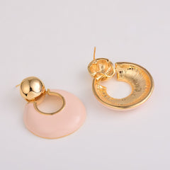 Pink Round Earring