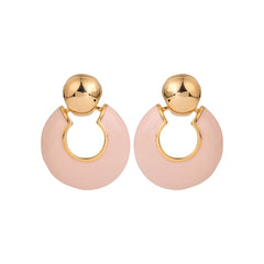 Pink Round Earring