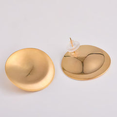 Textured Round Stud Earring 18k Gold Plated