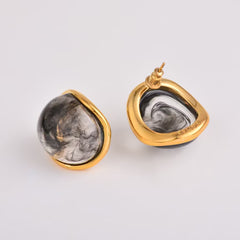 Tiger Eye Oval Stud Earring