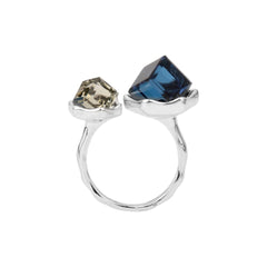 Adjustable Cube shaped cubic zirconia ring