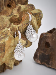 Pearl Drop Earring with AD Stone