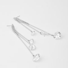 Contemporary Silver Drop Earring