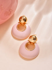 Pink Round Earring