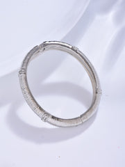 Brushed Stripe thin Silver Bangle