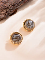 Tiger Eye Round Stud Earring