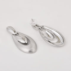 Silver pear shaped Drop earring