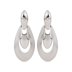 Silver pear shaped Drop earring