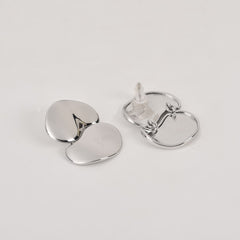 Silver Drop Earrings with Rhodium Plating