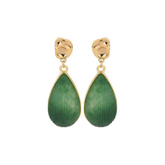 Green Resin drop earrings