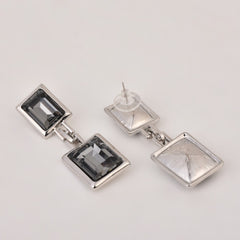 Classic Square Crystal Big Drop Earring