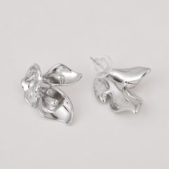 Silver Leaf Shape Earring