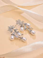 Silver Pearl Drop Earring