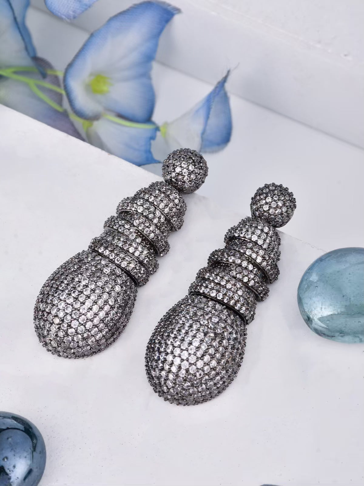 SILVER ZICRON EARRINGS