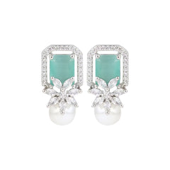 Mint Green Pearl  Stud Earring