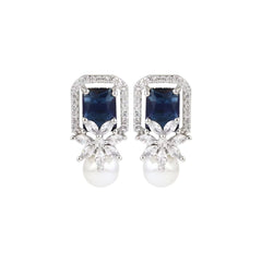 Sapphire Blue Pear  Stud Earring