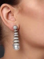 SILVER PEARL DROP EARRING